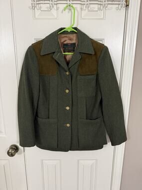 Abercrombie & Fitch Vintage 1950s Wool Leather Hunting Jacket Women’s 8